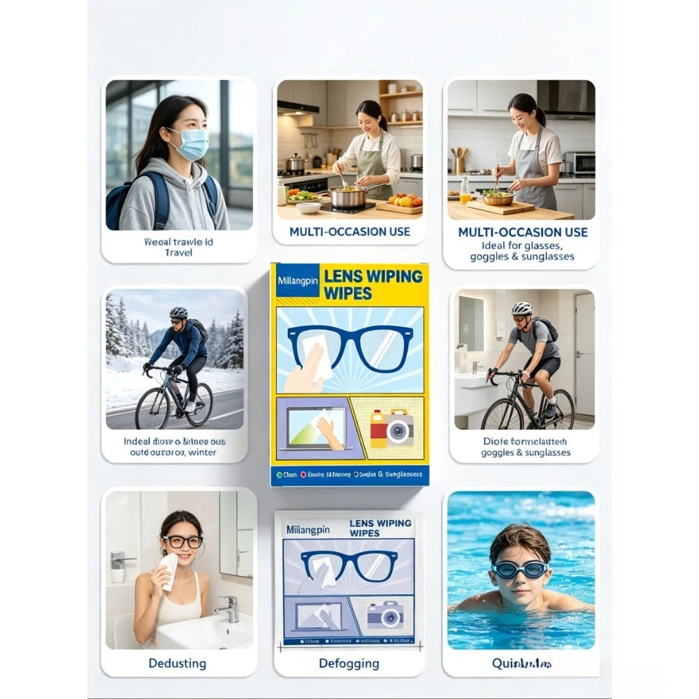 Anti-fog Glasses Cleaning Cloth, Removes Dust/Oil Mist, Long-lasting Anti-fog Without Blurring, Streak-free After Wiping Qme