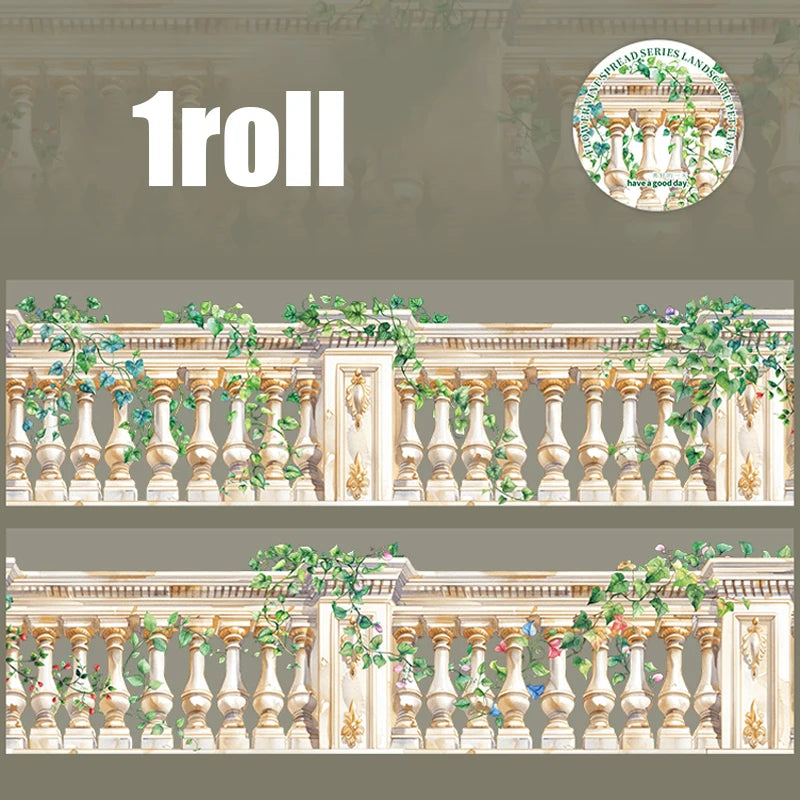 1 Roll Fence Vine Scene PET Tape for Scrapbooking DIY Decals Phone Case Notebook Decoration Supplies Qme 6