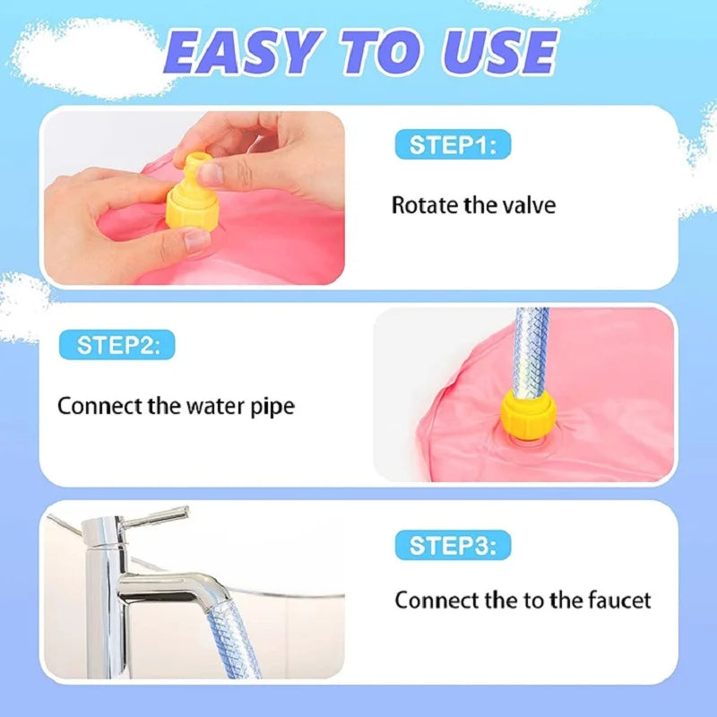 Summer children's play Sprinkler mat 170CM Unicorn Shark spray mat outdoor children's splashing fountain toys Qme