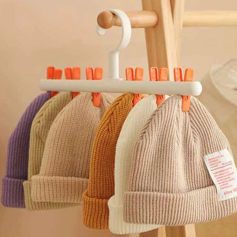 1 Household Multi-Clip Drying Rack for Socks, Student Dormitory Clothing Hanger, Pants Clips, Hat Storage Rack Qme