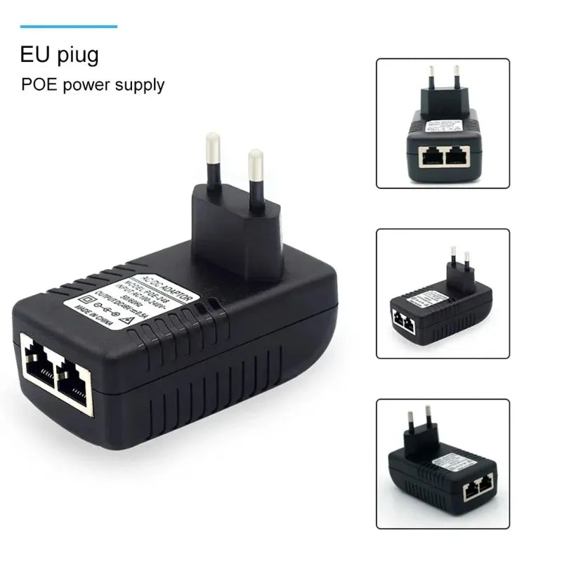 1PCS POE Power Adapter US/EU Plug 48V0.5A Fast/Gigabit Ethernet for AP Wireless Bridge Communication Power Supply Qme