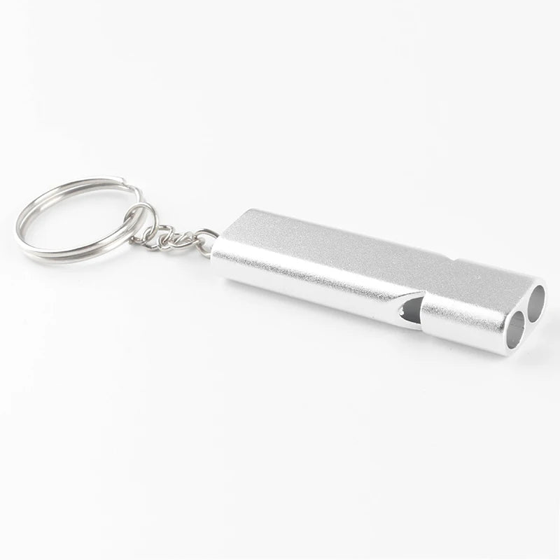 Dual Frequency Survival Whistle Flat Metal Outdoor Hiking Climbing Qme A1