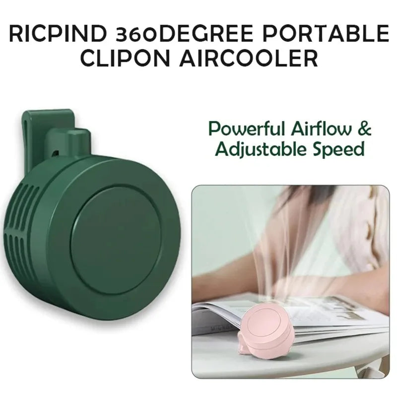 360° Rotatable Clip-on Fan Ultra Quiet USB Powered Mini Portable Fan for Home Outdoor Camping Office Dorm Qme
