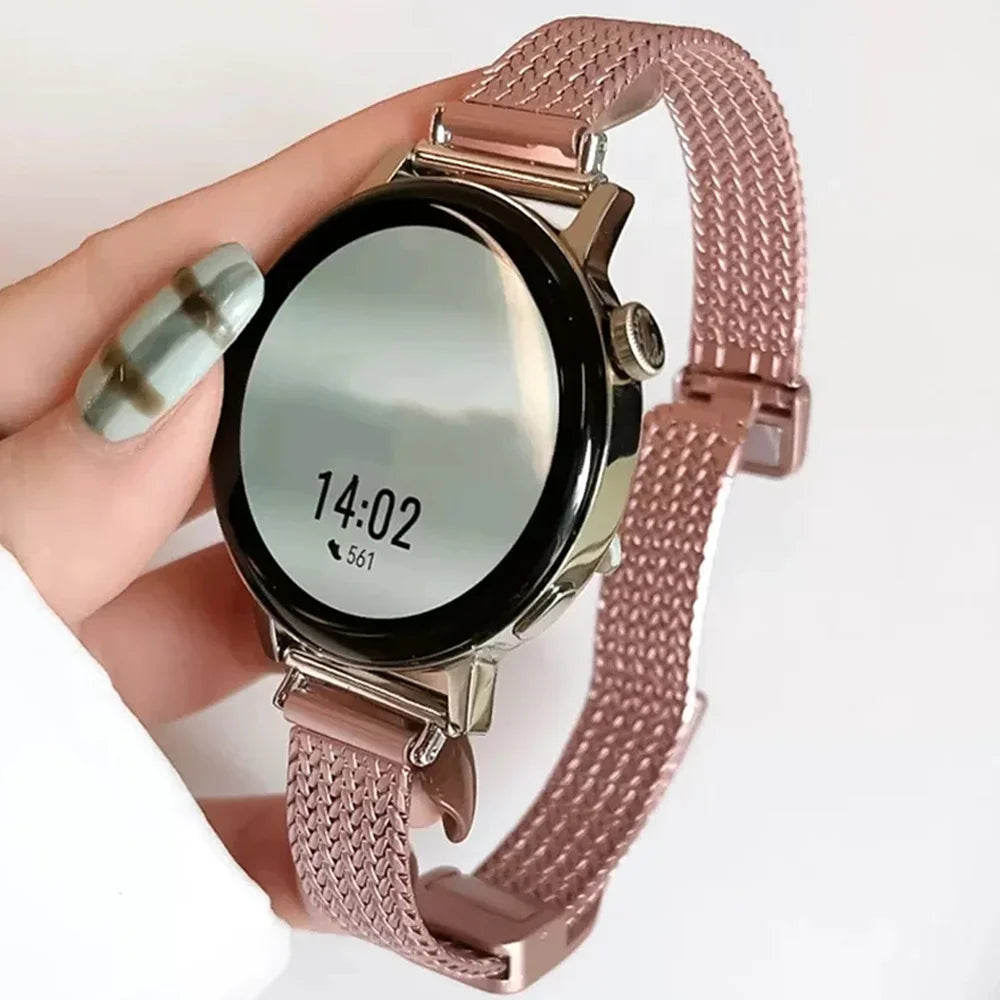 20mm 22mm Luxury Metal Magnetic Strap For Samsung Galaxy Watch4 44mm/40mm 5 pro active 2 Gear s3 Bracelet For Huawei Watch gt2/3 Qme