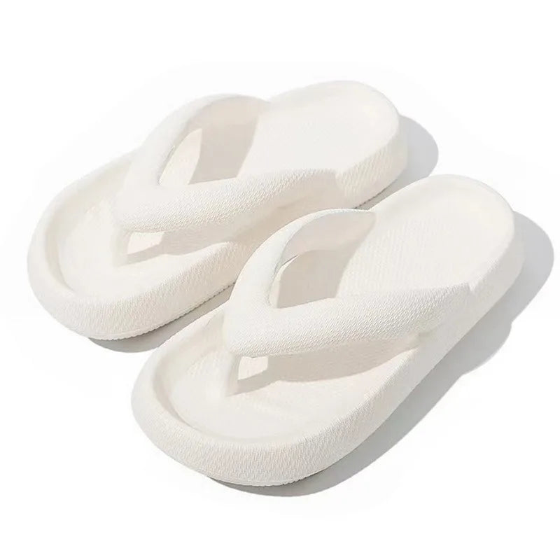New Summer Platform Flip-Flops Handmade Flower Soft Bottom Cloud Slippers Travel Holiday Beach Lady Cute Shoes Women Slides Qme