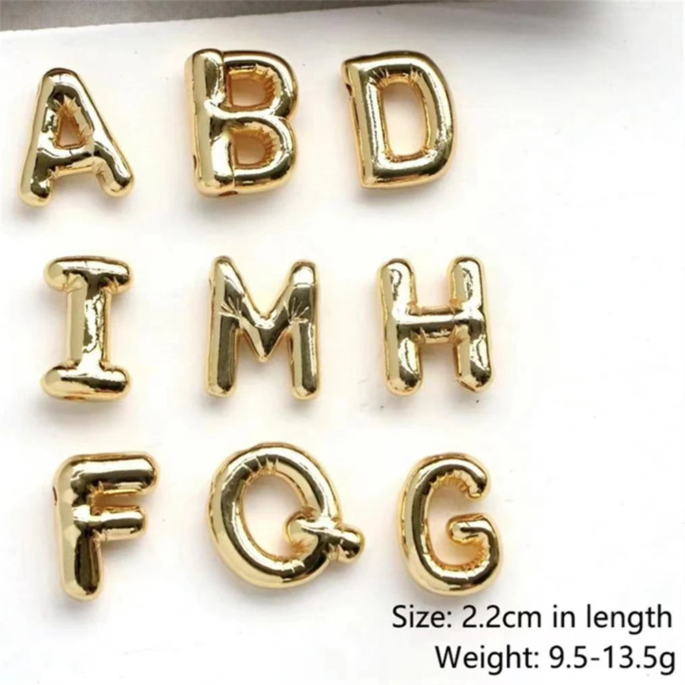 Gold Plated 3D Stainless Steel 26 Initials Pendant Necklace Personalized for Party Daily Wear Jewelry Accessories for Women Boy Qme