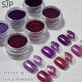 6-piece Electric Purple Series Nail Mirror Magic Powder Chrome-plated Qme 1 set