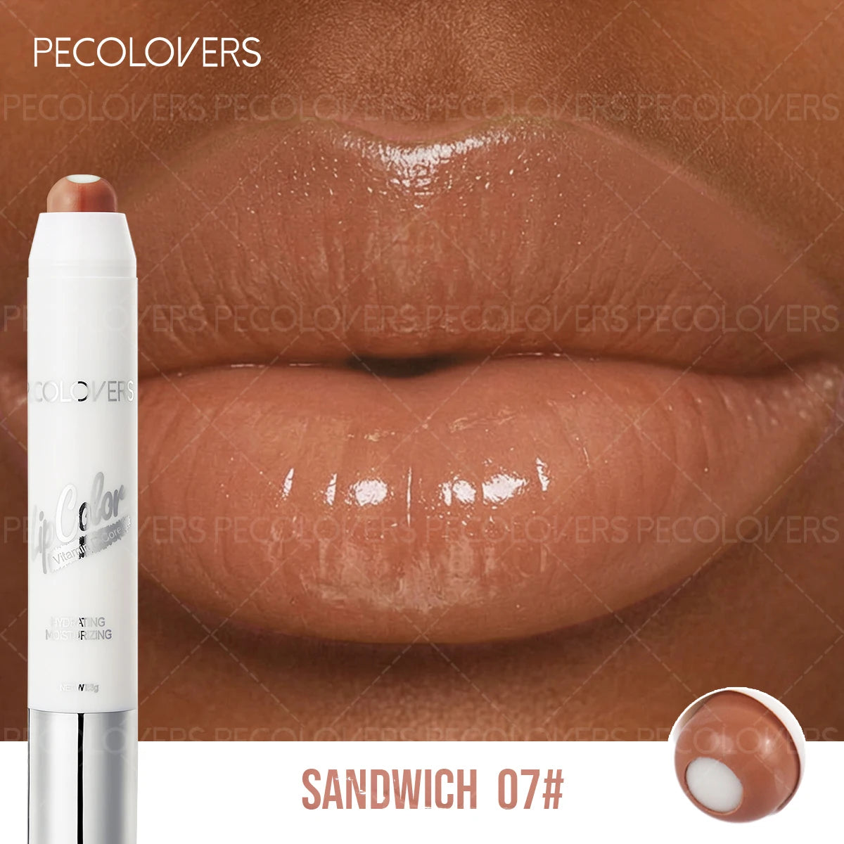Hydrating Lip Gloss Pen Pink Coral Chocolate Brown Glass Effect Qme 07
