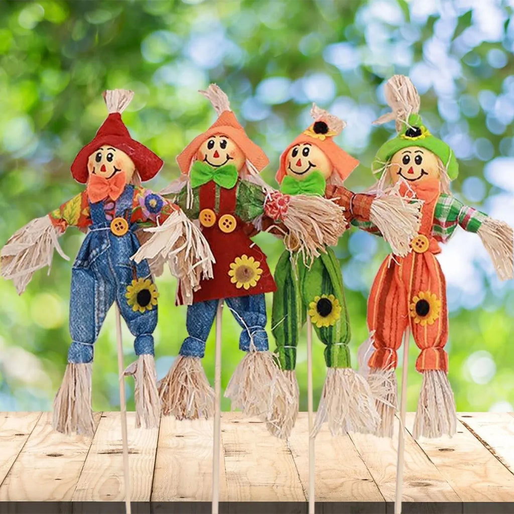 4pcs Handmade Scarecrow Bar Garden Autumn DIY Decoration Holiday Party Halloween Performance Props New Gift Qme