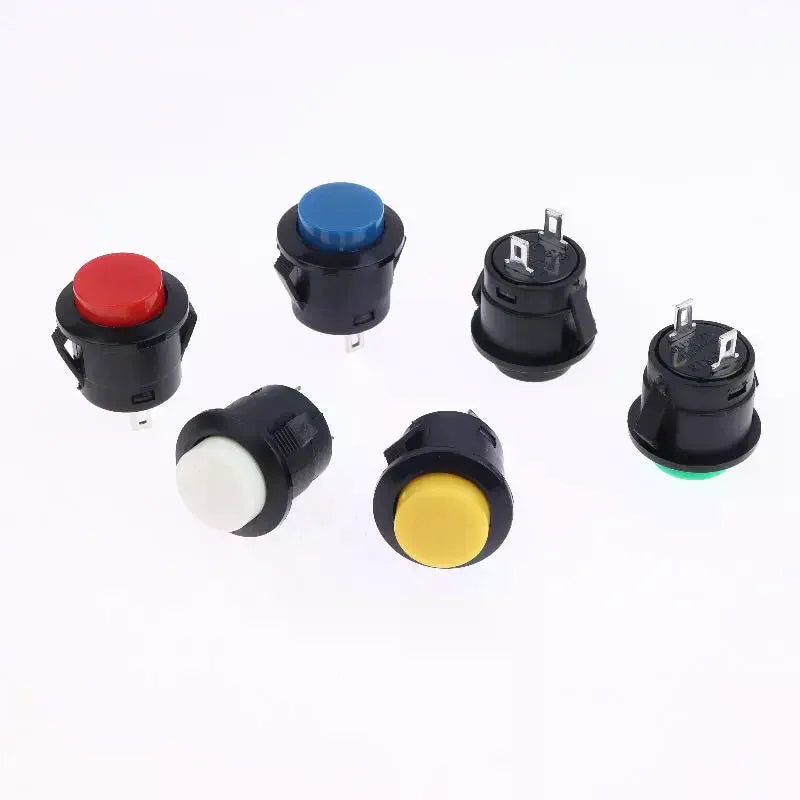 5 Pcs Momentary Push Button Switch R13-507 16mm Round Switch 2Pins ON-OFF Self-reset Panel Mounting Qme