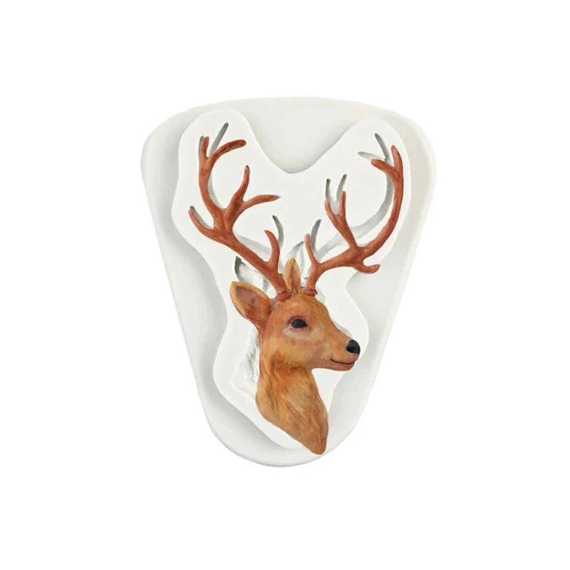 Chocolate Gumpaste Mold Fondant Tools Soap Christmas Deer Head Qme