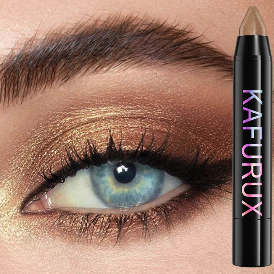 25 Colors Glitter Eyeshadow Eyeliner Pencil Waterproof Pearlescent Qme 07
