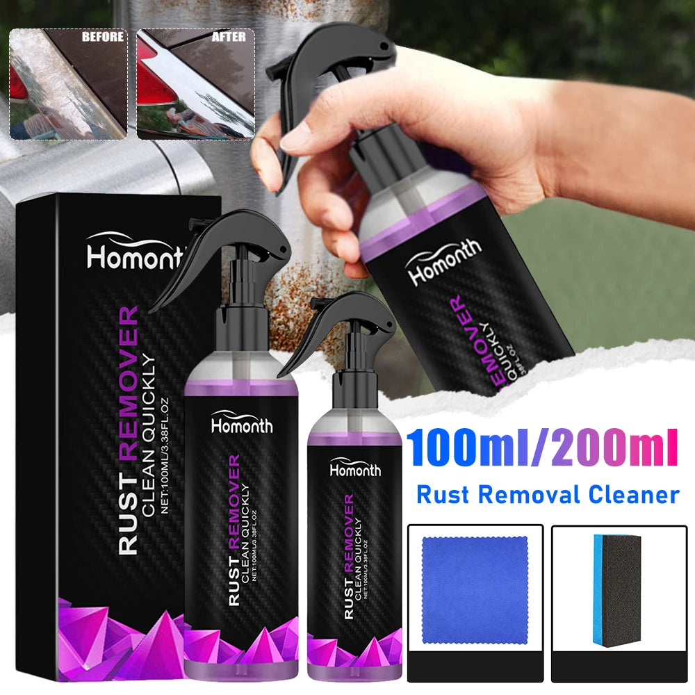 100/200ML Paint Rust Remover Derusting Spray Car Rust Removal Spray Car Wheel Hub Rust Remover for Car Maintenance Cleaning Qme