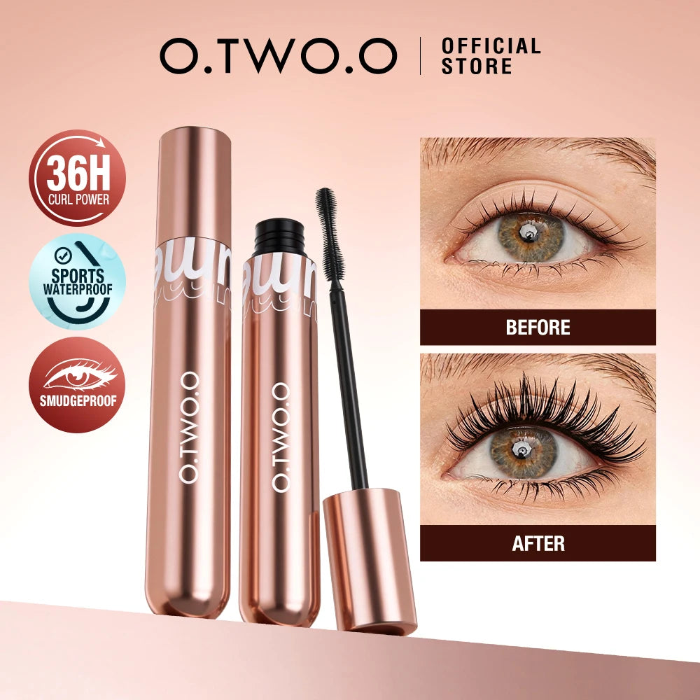 O TWO 4D Black Mascara Curling Waterproof Lashes Thick No Clumping Qme