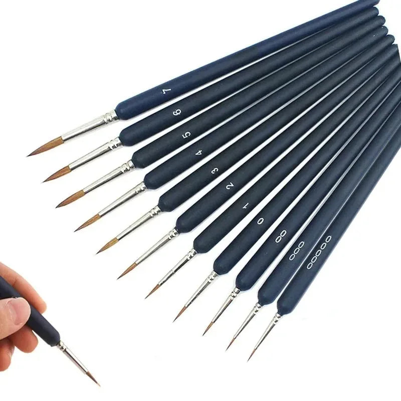 Miniature Paint Brushes, 11PC Model Brushes Micro Detail Paint Brush Set, Fine Detailing for Acrylics, Oils, Watercolors Qme 11 pcs set