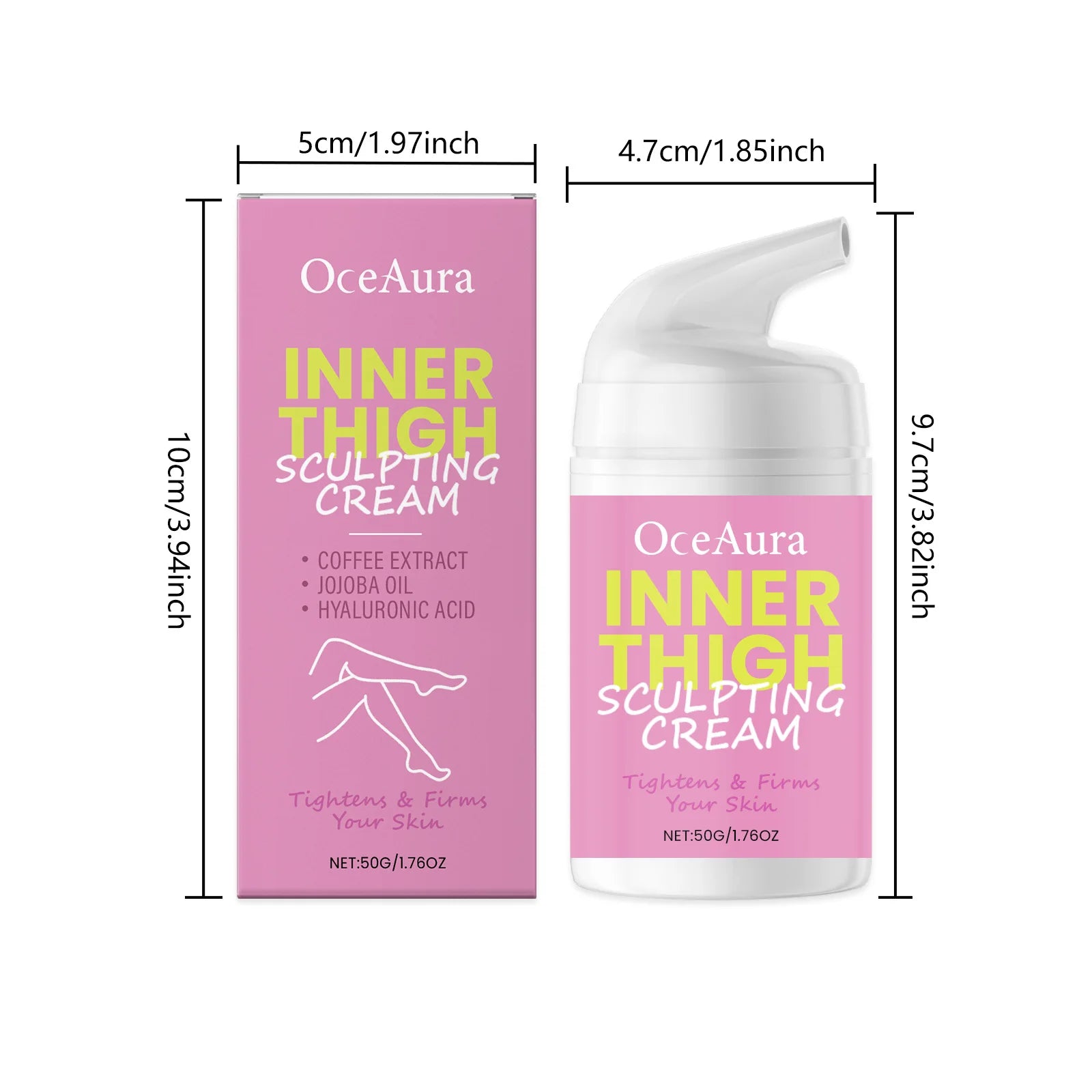 OceAura Inner Thigh Sculpting Cream Skin Firming Deep Moisturizing Long-Lasting Hydrating Leg Shaping Leg Skin Firm Lotion 50G Qme