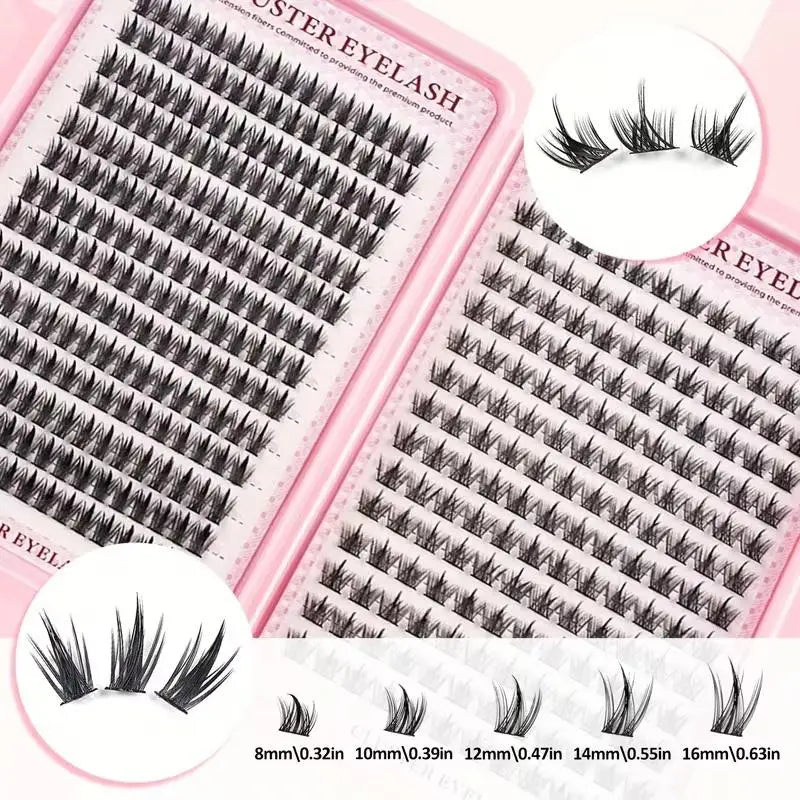Eyelash Fluffy Individual Extensions Tweezers Brushes DIY Beauty Qme