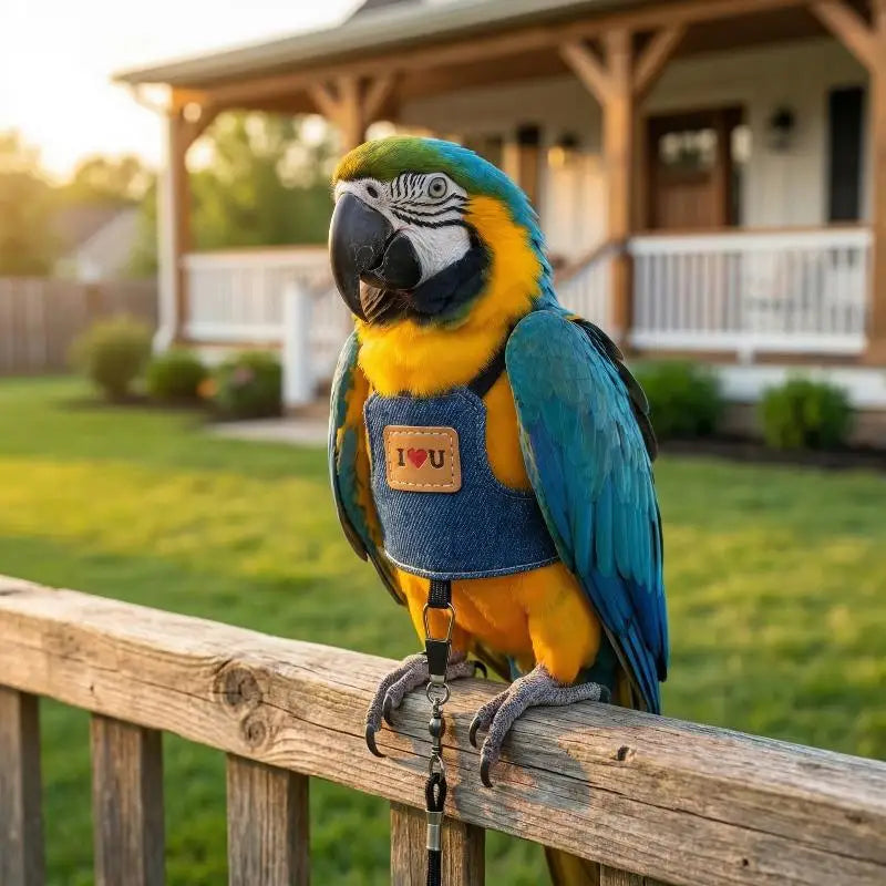 Small Medium Parakeet Outdoor Flying Training Rope Leash Cowboy Qme
