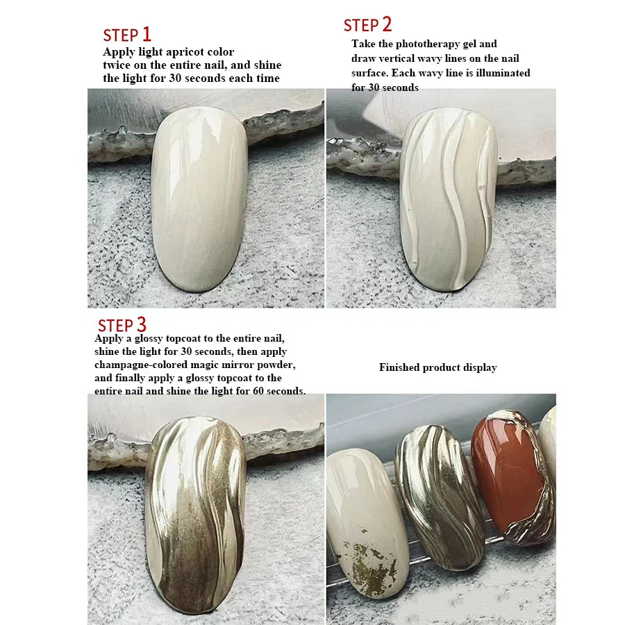 5 3D Clear Nail Gel Art Mirror Powder Create Metallic Qme