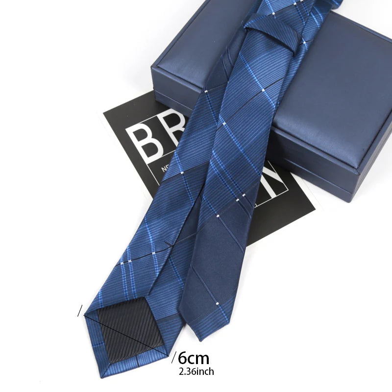 Mens Classic Tie Striped Skinny Necktie Polyester Ties Man Plaids Qme