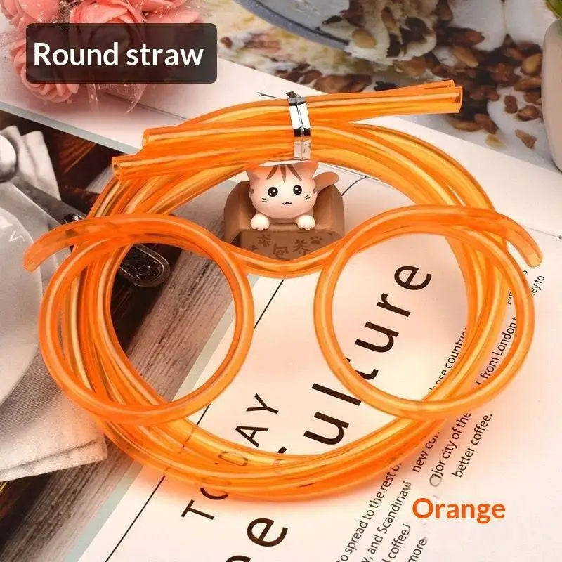 Funny Straw Glasses Flexible Drinking Tube Novelty Entertainment Qme 1 Orange