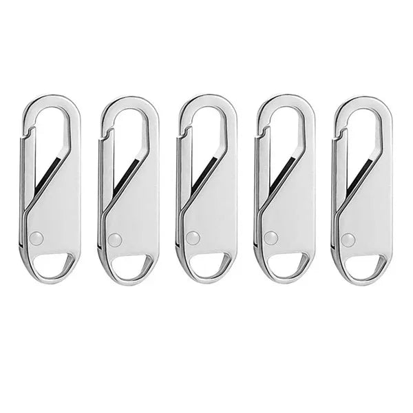10PCS Universal Zipper Puller Detachable Metal Zipper Head Repair Kits For Zipper Slider DIY Craft Sewing Clothes Accessories Qme Silvery 5PCS