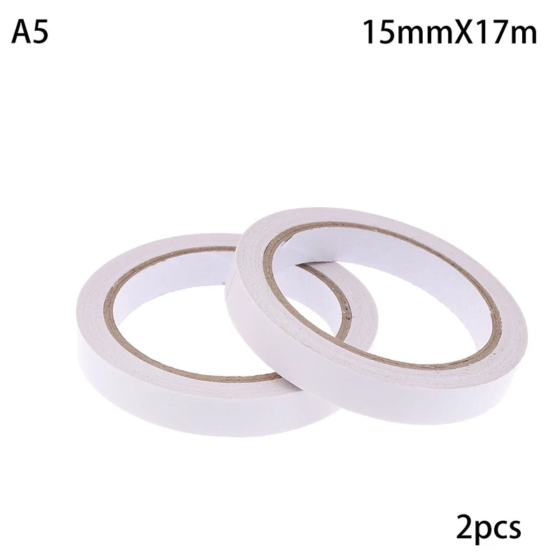 2Rolls 17M Double Sided Tape Strong Faced Powerful Hand Tearing Qme 15mm 17m