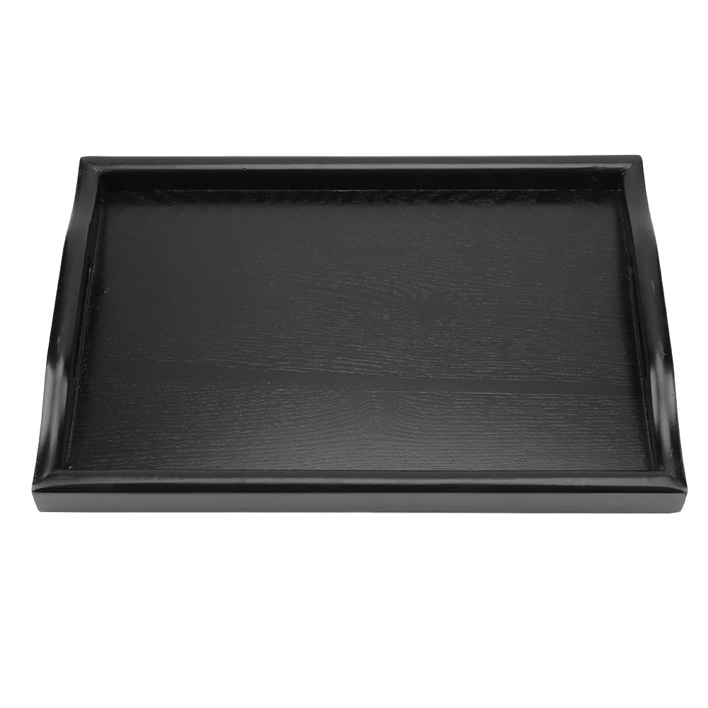 Wood Serving Tray Portable Rectangle Tea Coffee Snack Food Tray with Handles Binaural Wooden Serving Plate for Home Kitchen Qme