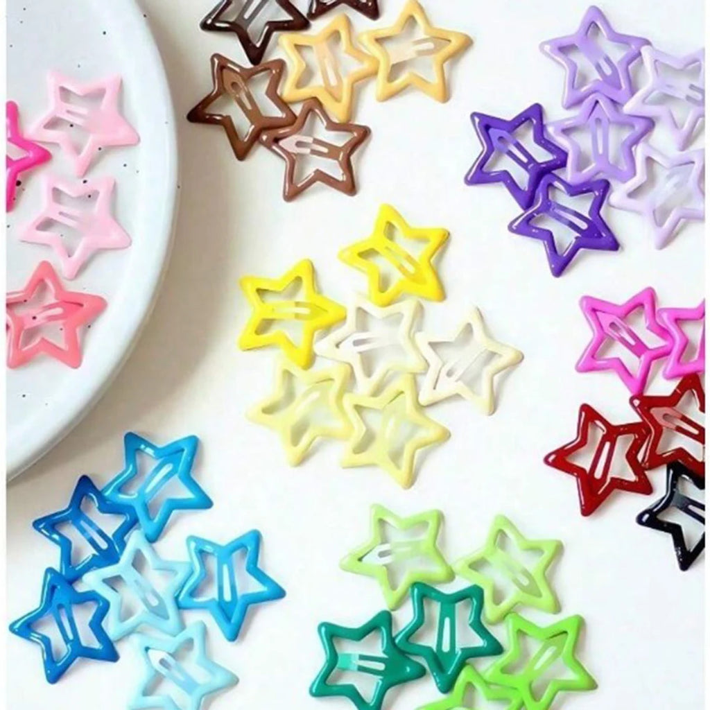 10/30/50pcs Colorful Star BB Hair Clips Girls Y2K Cute Star Barrettes Women Simple Metal Snap Clip Headdress Hair Jewelry Access Qme
