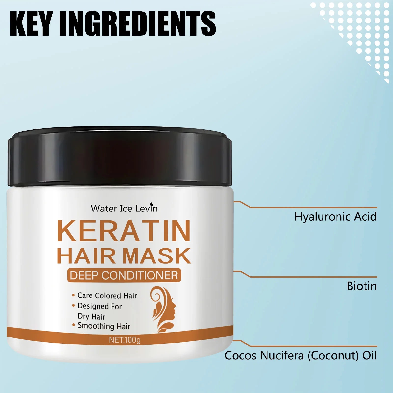 Keratin Hair Mask - Deep Conditioning Treatment for Dry, Damaged Hair - Restores Shine, Strength, and Elasticity Qme
