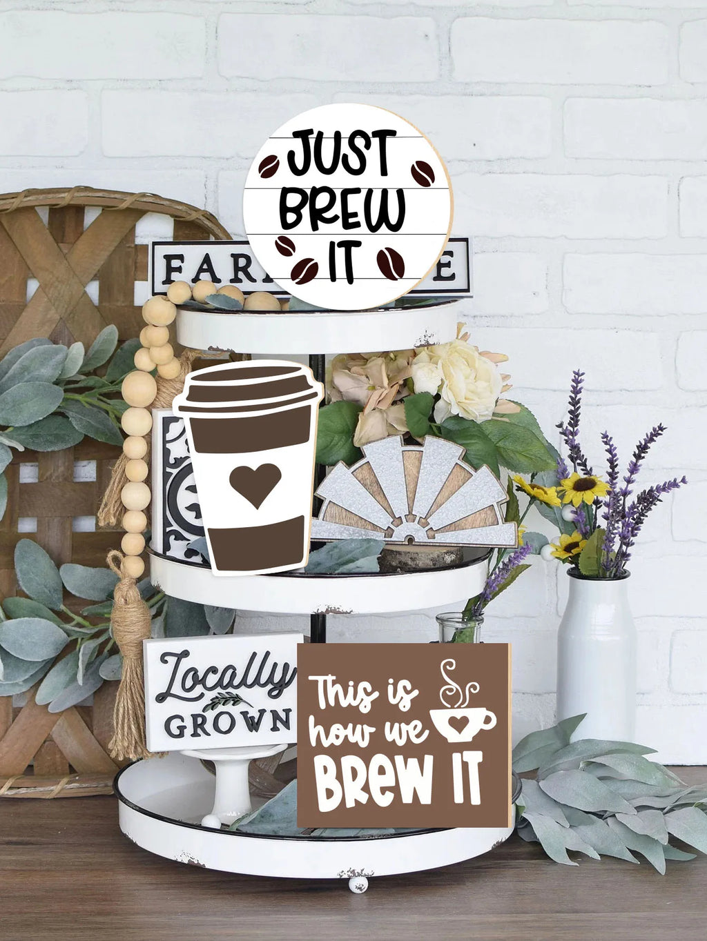 5pcs Classic Wooden Coffee Tray - Perfect Home, Bar And Cafe Decor Gift, Contemporary Layered Design Wood Decor Qme