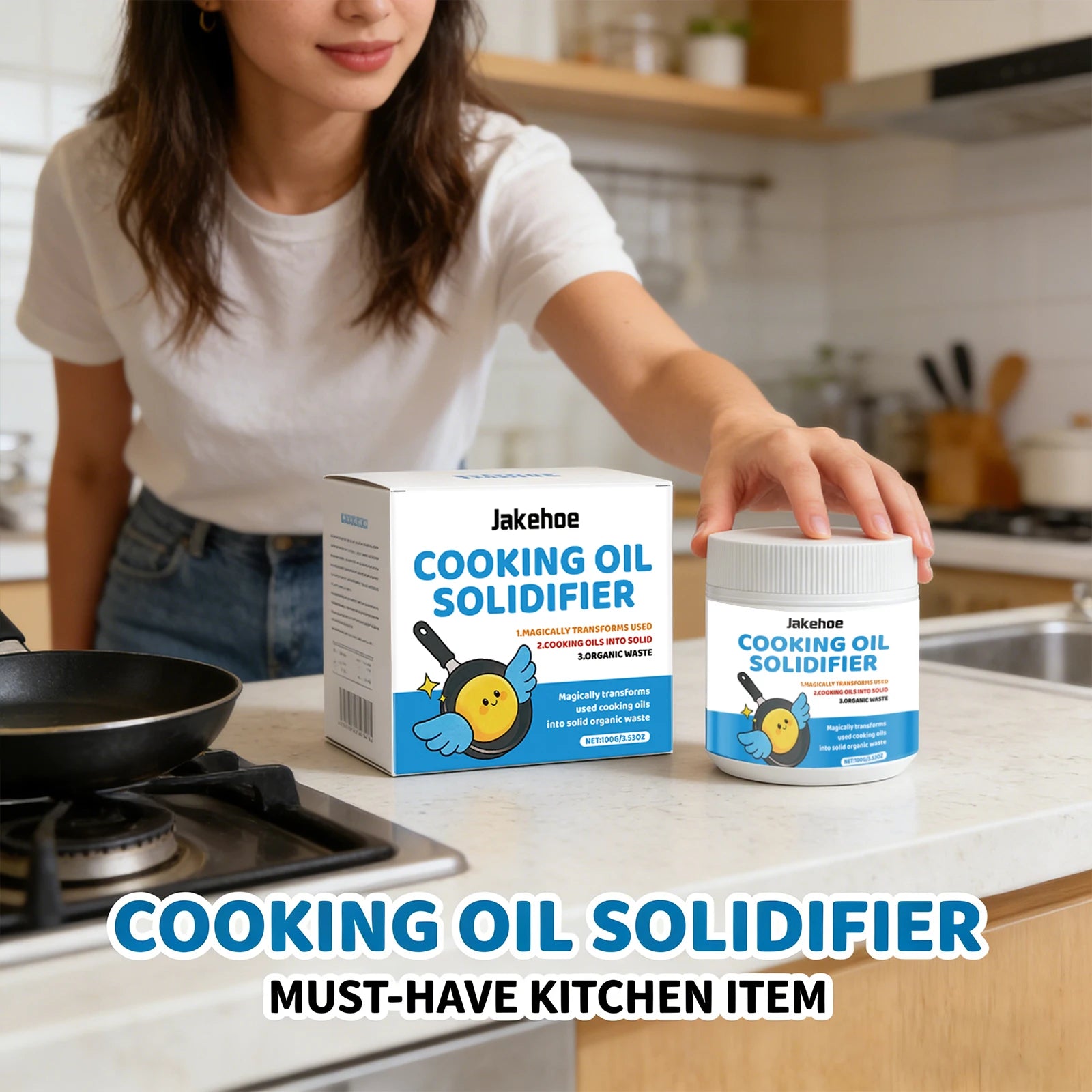 Waste Oil Coagulant Easily Solidify Kitchen Waste Oil Non-irritating Environmentally Friendly Kitchen Waste Oil Treatment Agent Qme