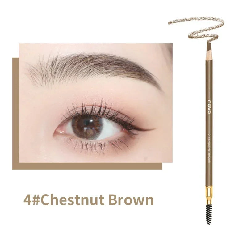 Eyebrow Pencil High Quality Pull Eyebrow Pencil Waterproof Hard Core Flat Head Pencil White Black Leather Makeup Pen Enhancers Qme Color-4