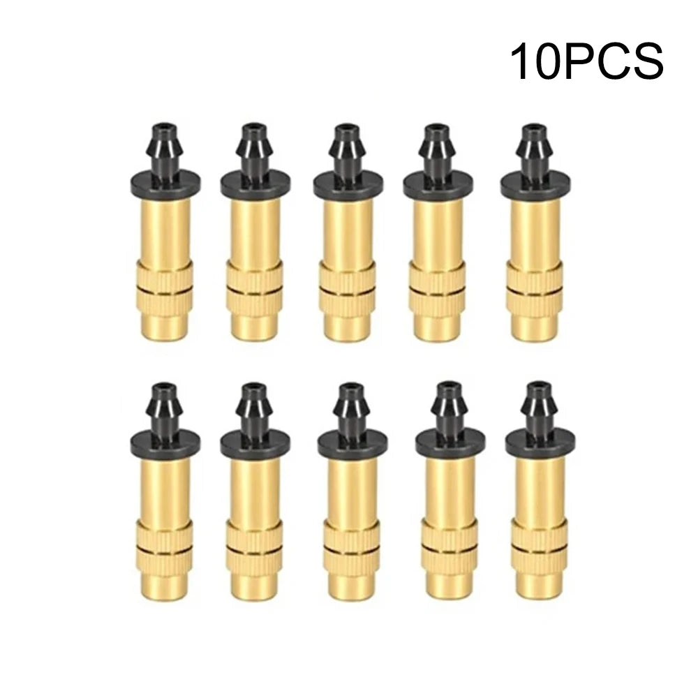 5pcs/10pcs Adjustable Copper Atomizing Nozzle Accessory Connector For Balcony, Garden, Potted Plants And Flower Watering Qme 10CS