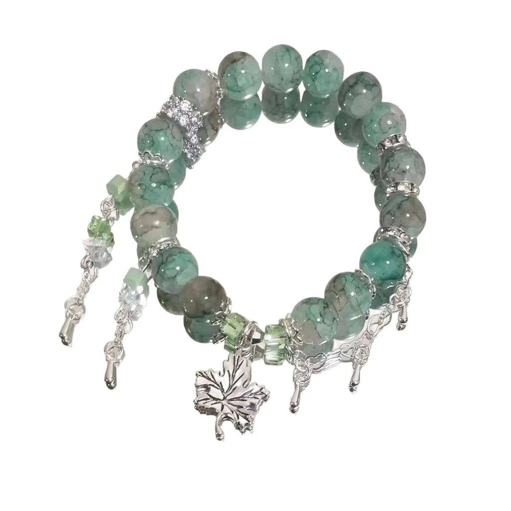 2 Pieces Simple Beads Resin Bracelets Jewelry Gifts for Women Inspired Beaded Bracelet DIY Same Style Statement Jewelry Bangles Qme