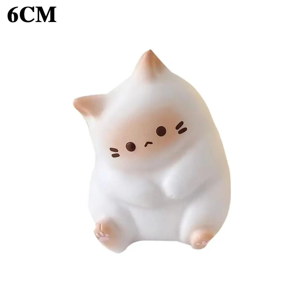 Kawai Cat Squishy Fidget Toy Slow Rebound Squeeze Stress Ball Cute Qme 6cm White