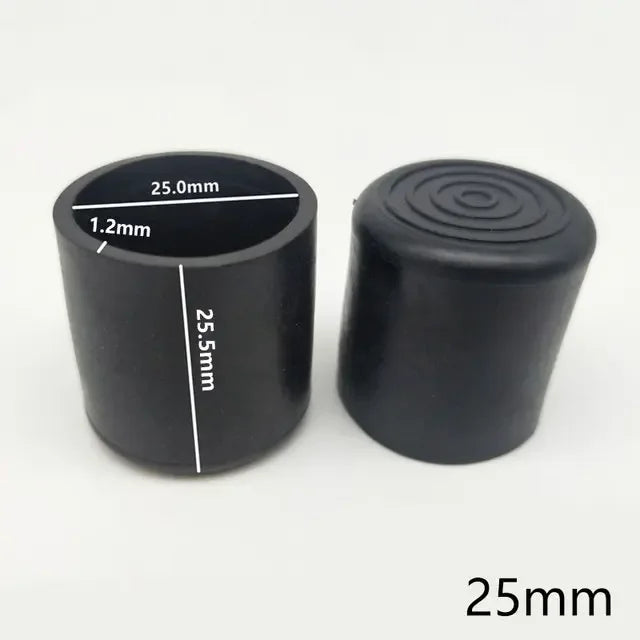 16Pcs Silicone Table Chair Leg Tips Caps Black/Transparent Non-slip Floor Protector Furniture Bottom Reduce Noise End Covers Qme Black-25mm 16Pcs