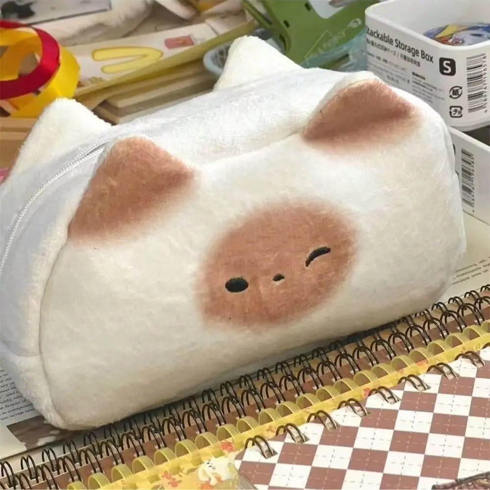 Baking Bread Shaped Cat Pen Bag I Stationery Student Storage Qme 1pc