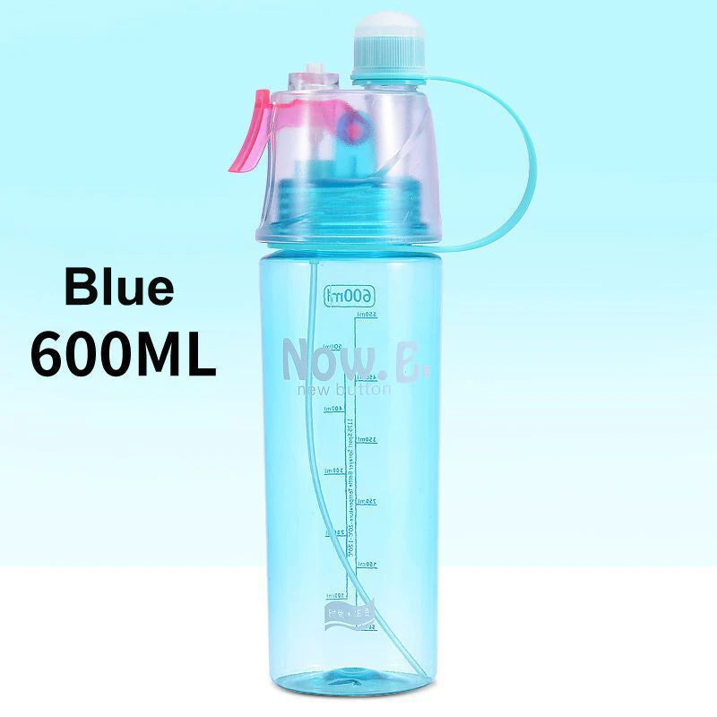 Sports Water Bottle Spray Cup Outdoor Portable Kettles Jug Large Qme blue