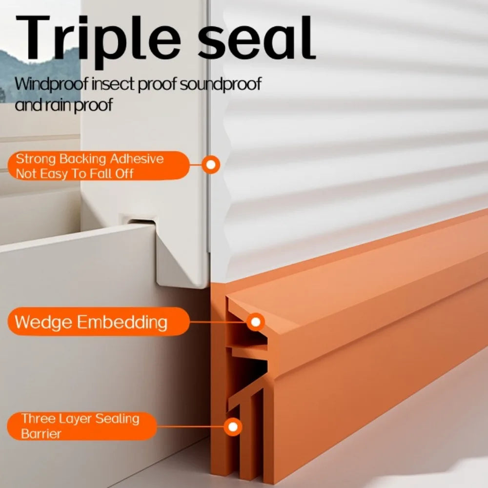 4/2M Sliding Window Sealing Strip Winter Windproof Soundproof Window Sealing Strip Door Sealing Gap Insect Proof Filling Strip Qme
