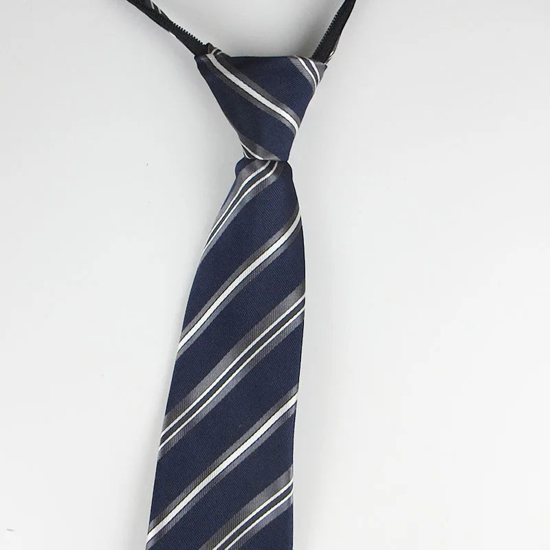 Zipper Ties Men Neck Tie Solid Striped Dots Neckties Men's Automatic Qme stx-2