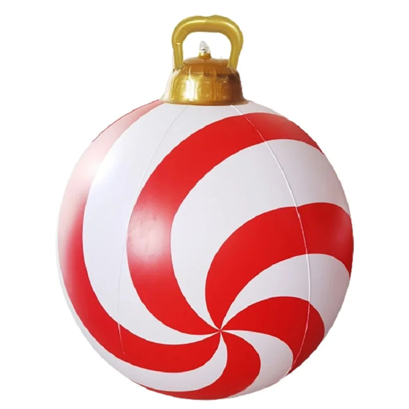 PVC inflatable 24-inch Christmas ball Christmas tree decoration Dance courtyard porch pavilion interior atmosphere decoration Qme A 60cm