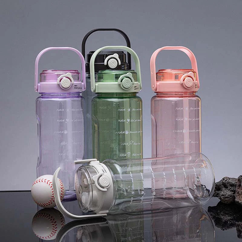 1 5 2Liter Sport Straw Water Bottle Time Scale Plastic Summer Cold Qme
