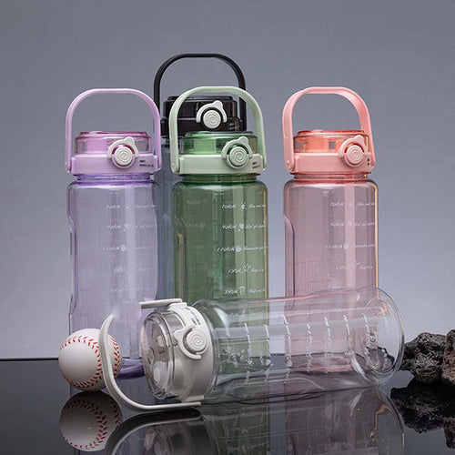 1 5 2Liter Sport Straw Water Bottle Time Scale Plastic Summer Cold Qme