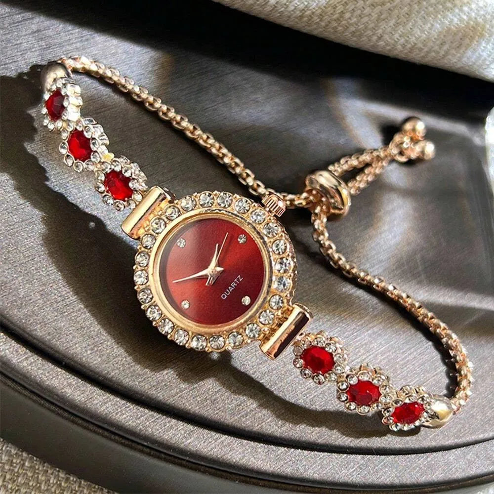 Fashion Rhinestone Women Watches Diamond Flowers Bracelet Ladies Quartz Wristwatch Qme