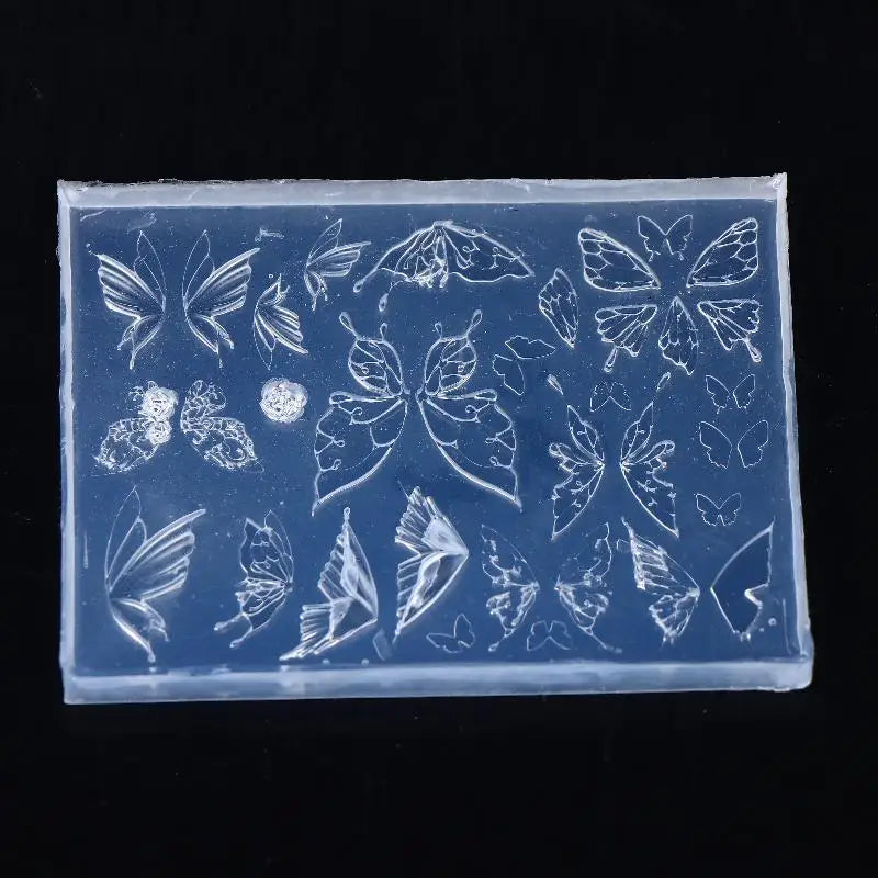 3D Silicone Butterfly Nail Carving Mold Wings Stamping Plate Nails Qme