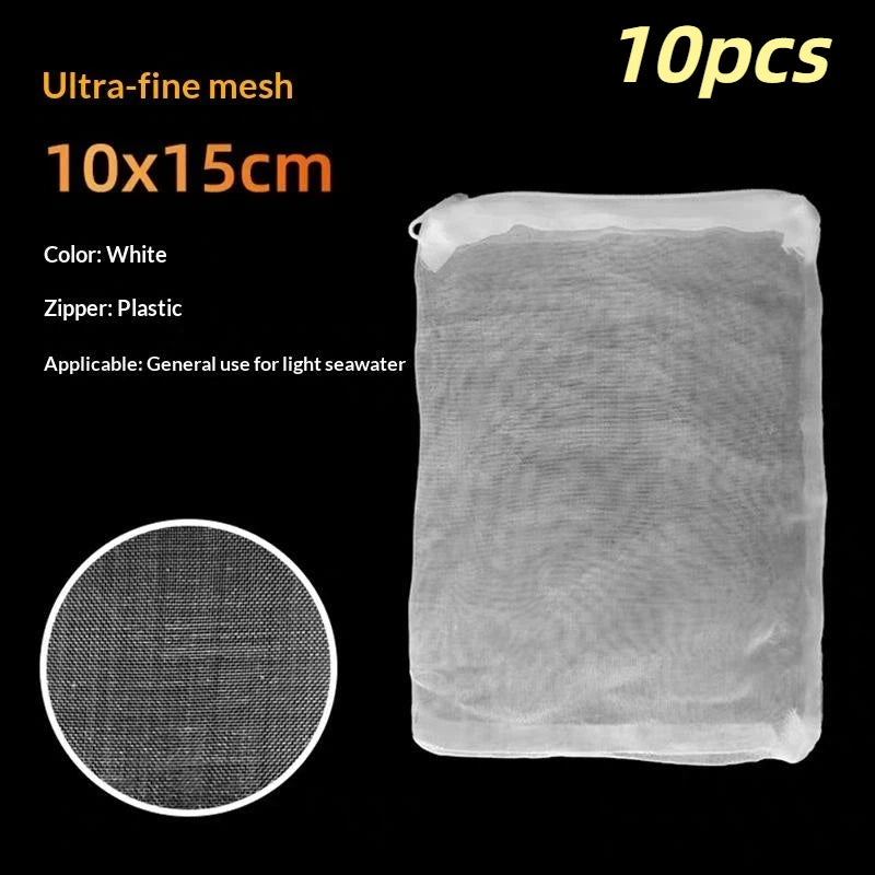 Universal Reusable Aquarium Filter Media Bags Zipper Fine Mesh All Qme A5