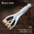 Finger Massage Dual-row Roller Brass Design Easy Use Relieve Fatigue Qme A1