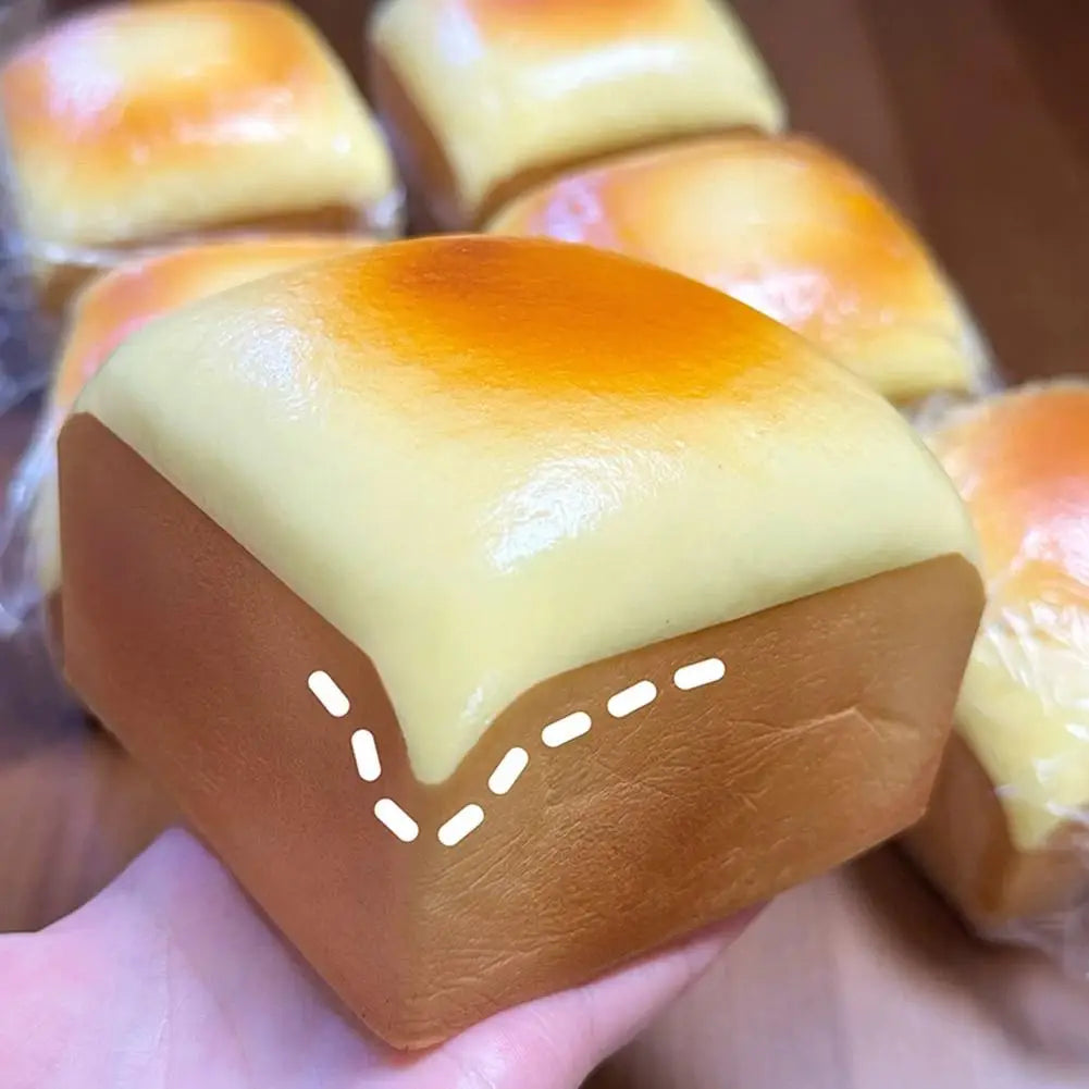 Thick Grilled Cheese Bread Squishy Buttery Slow Rise Toy Realistic Qme