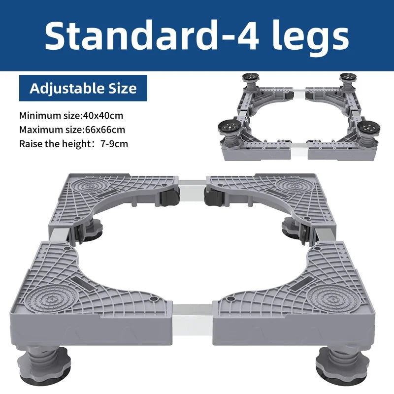 Washing Machine Mobile Bracket Wave Wheel Drum Universal Lifting Multifunctional Shock-absorbing and Height Increasing Base Pad Qme Standard-4 legs